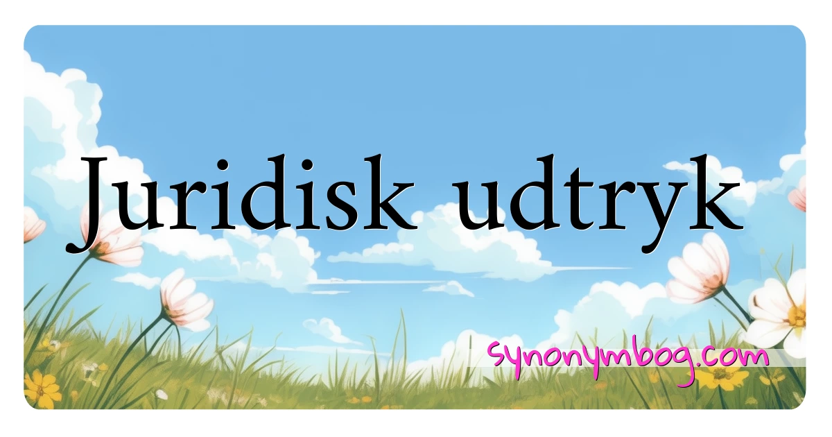 Juridisk udtryk synonymer krydsord betyder forklaring og brug