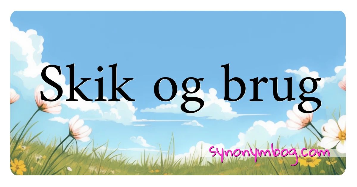 Skik og brug synonymer krydsord betyder forklaring og brug