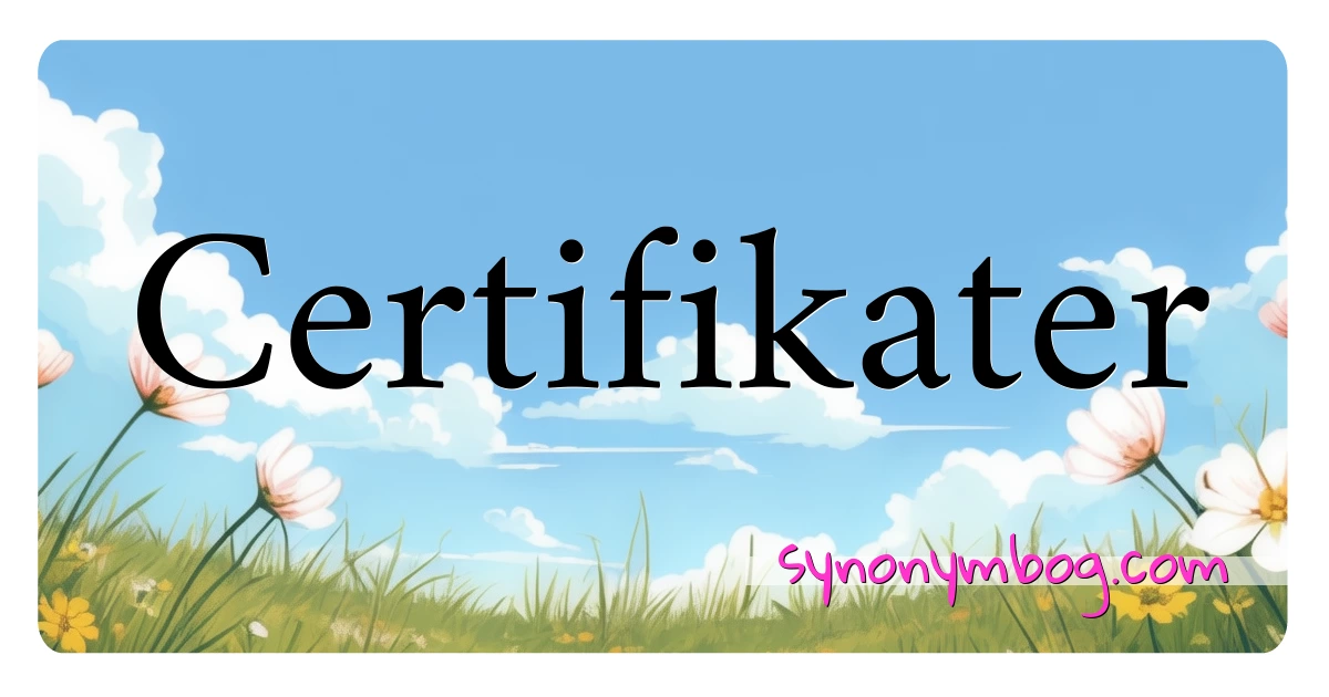 Certifikater synonymer krydsord betyder forklaring og brug