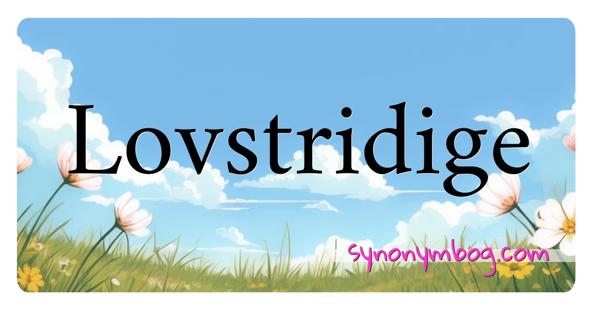 Lovstridige synonymer krydsord betyder forklaring og brug