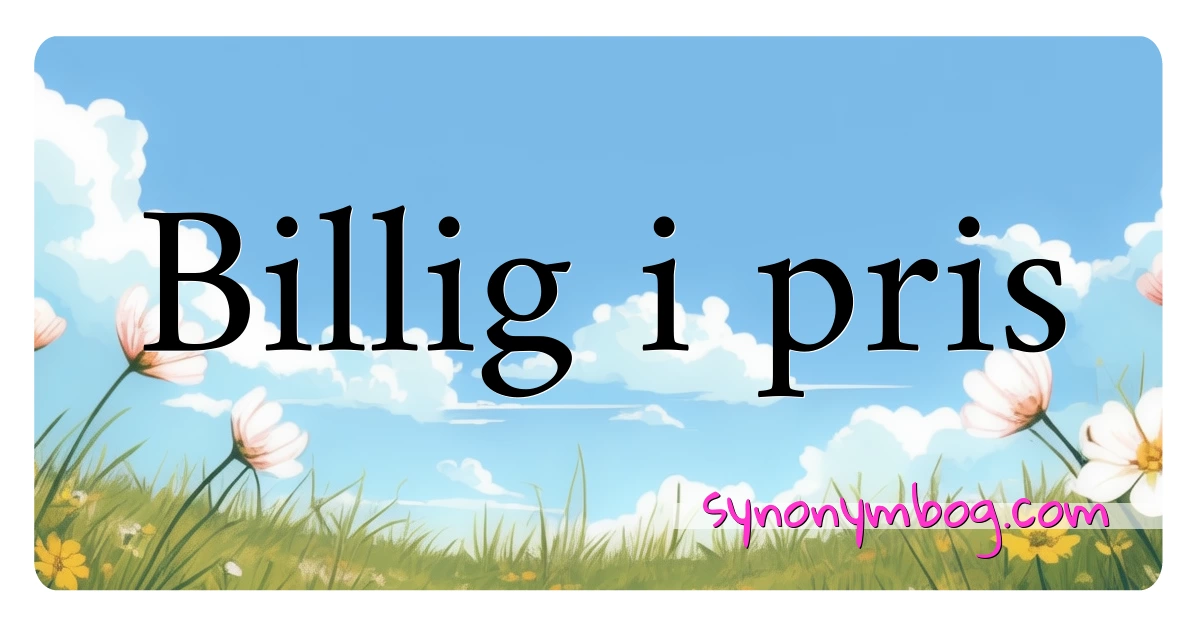 Billig i pris synonymer krydsord betyder forklaring og brug