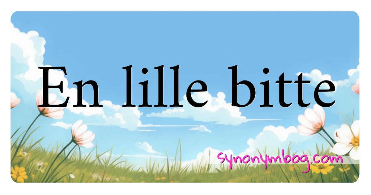 En lille bitte synonymer krydsord betyder forklaring og brug