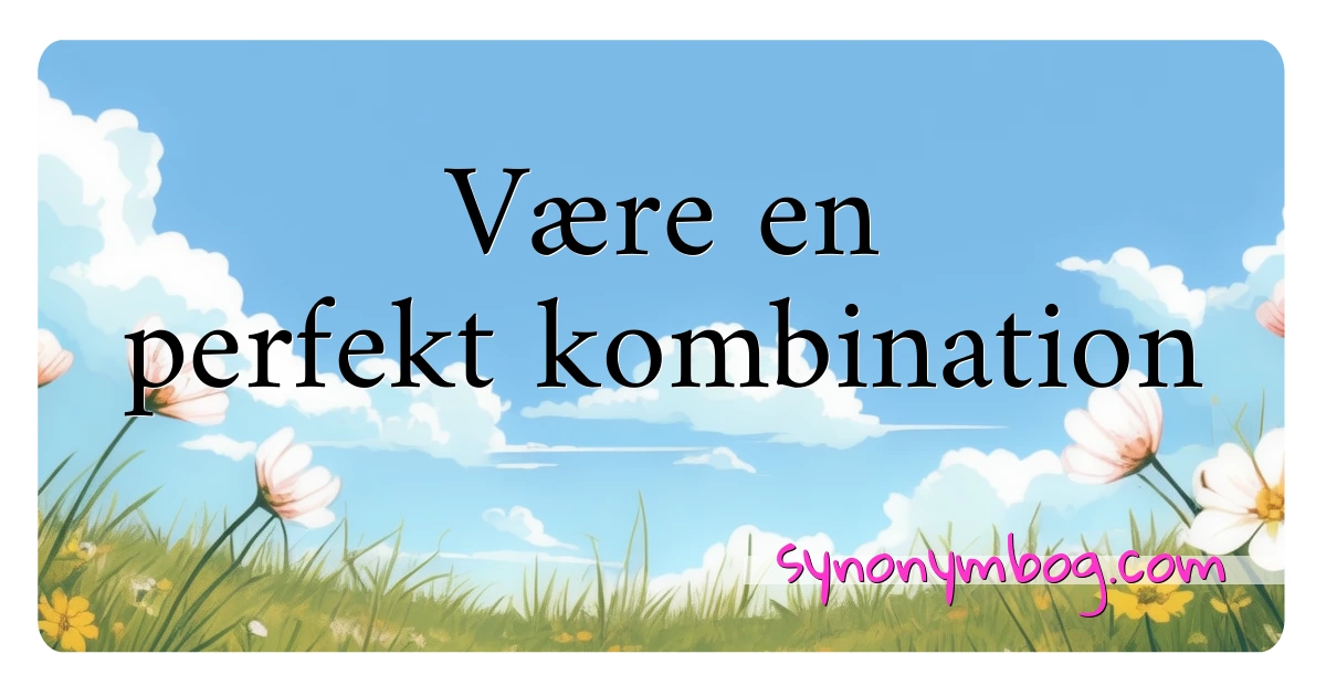 Være en perfekt kombination synonymer krydsord betyder forklaring og brug