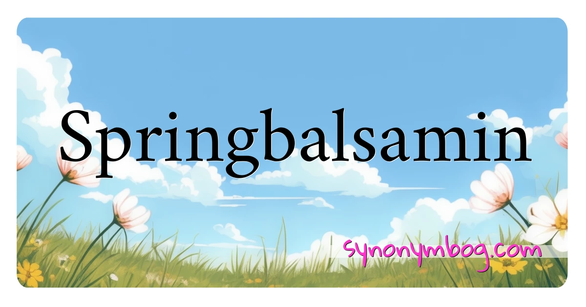 Springbalsamin synonymer krydsord betyder forklaring og brug