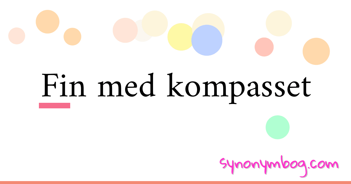 Fin med kompasset synonymer krydsord betyder forklaring og brug